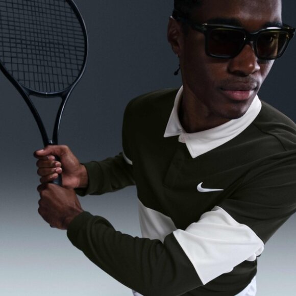 Nike Carlos Alcaraz Rugby Tennis Shirt French Open Size Large IB8141-355 - Picture 3 of 9